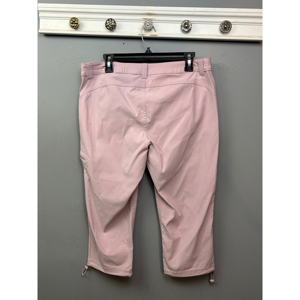 Eddie Bauer Capri Pants Womens 12 Pink Gorpcore Outdoor Hiking Stretch Utility - Picture 2 of 9